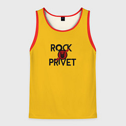Майка-безрукавка мужская Rock privet, цвет: 3D-красный