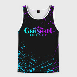 Мужская майка без рукавов GENSHIN IMPACT NEON LOGO