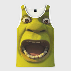 Майка-безрукавка мужская Shrek is Yelling, цвет: 3D-белый