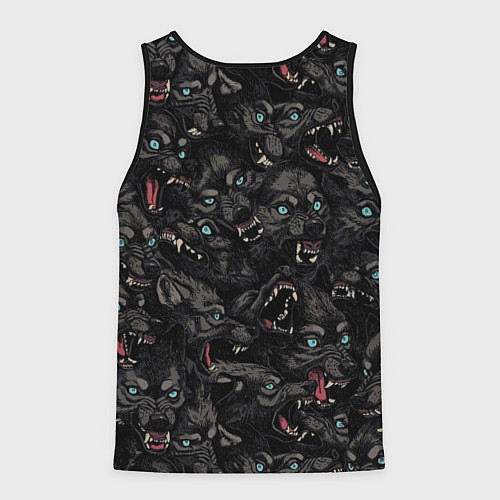 Мужская майка без рукавов Волки Wolwes / 3D-Черный – фото 2