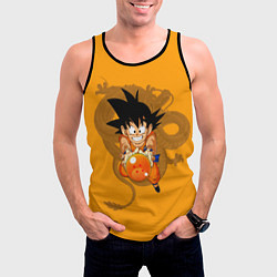 Майка-безрукавка мужская Kid Goku, цвет: 3D-черный — фото 2