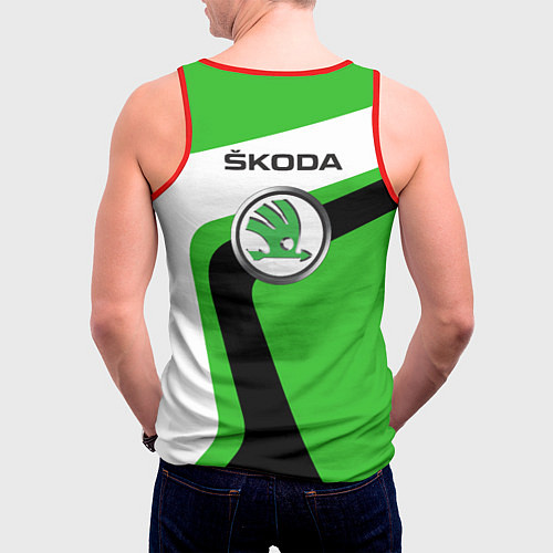 Мужская майка без рукавов Skoda / 3D-Красный – фото 4