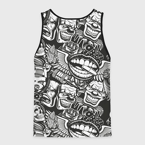 Мужская майка без рукавов Тату ретро / 3D-Черный – фото 2