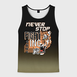 Майка-безрукавка мужская FIGHT TIGER тигр боец, цвет: 3D-черный
