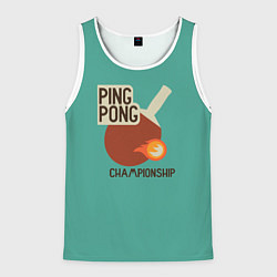 Майка-безрукавка мужская Ping-pong, цвет: 3D-белый