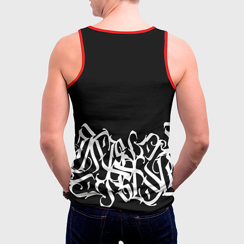 Мужская майка без рукавов КАЛЛИГРАФИЯ CALLIGRAPHY / 3D-Красный – фото 4