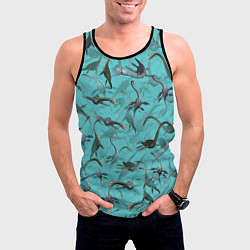 Майка-безрукавка мужская Лохнесский камуфляж, цвет: 3D-черный — фото 2