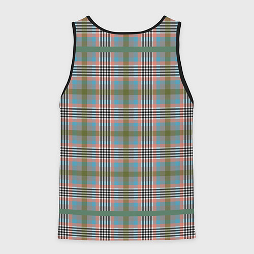 Мужская майка без рукавов Шотландская клетка, тартан / 3D-Черный – фото 2