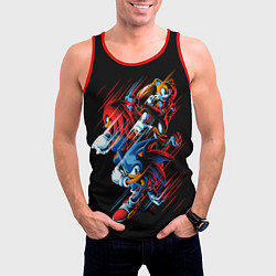 Майка-безрукавка мужская Sonics team, цвет: 3D-красный — фото 2