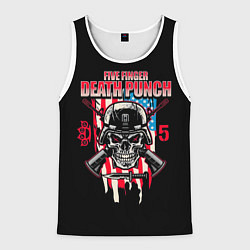 Майка-безрукавка мужская 5FDP Five Finger Death Punch, цвет: 3D-белый