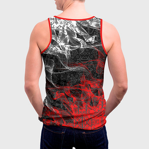 Мужская майка без рукавов Викинги / 3D-Красный – фото 4