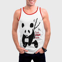 Майка-безрукавка мужская Панда и сон, цвет: 3D-красный — фото 2