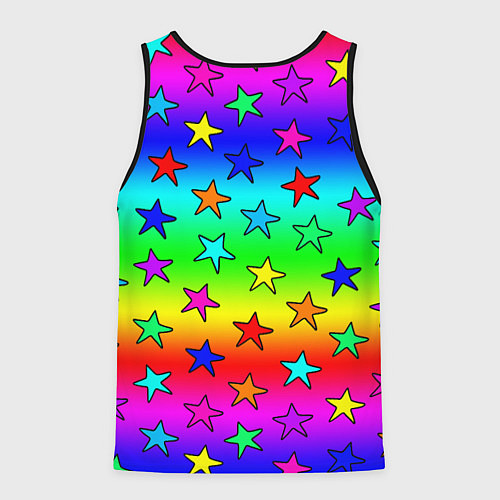 Мужская майка без рукавов Радужные звезды / 3D-Черный – фото 2