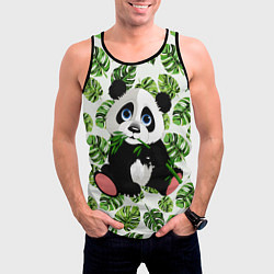 Майка-безрукавка мужская Милая Панда Летняя, цвет: 3D-черный — фото 2
