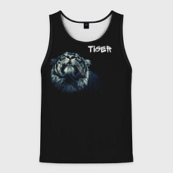 Майка-безрукавка мужская Тигр, цвет: 3D-черный