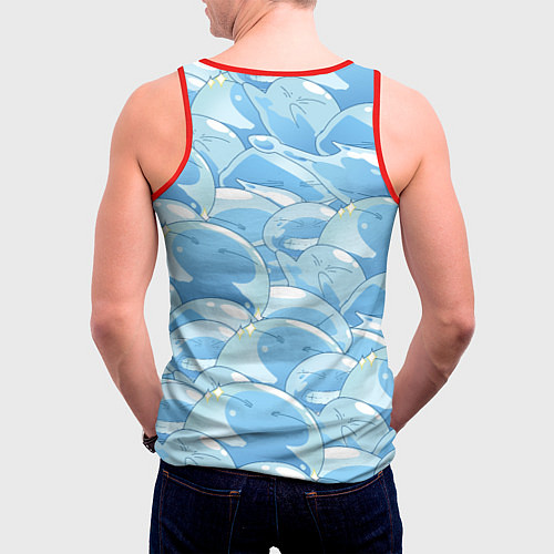Мужская майка без рукавов О МОЕМ ПЕРЕРОЖДЕНИЕ В СЛИЗЬ / 3D-Красный – фото 4