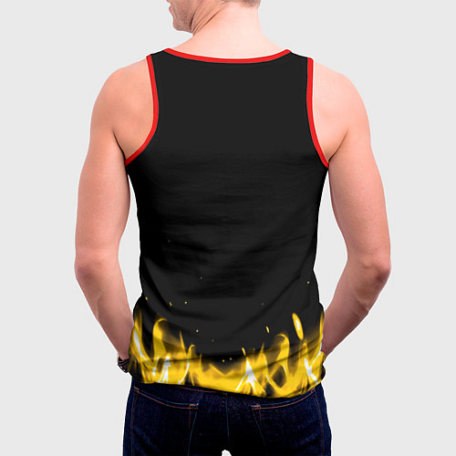 Мужская майка без рукавов Ария - Герой асфальта / 3D-Красный – фото 4