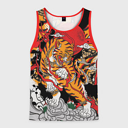 Майка-безрукавка мужская Самурайский тигр, цвет: 3D-красный