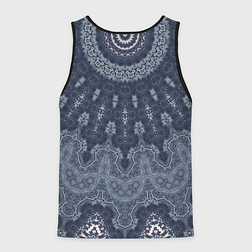 Мужская майка без рукавов Серый восточный орнамент мандала / 3D-Черный – фото 2