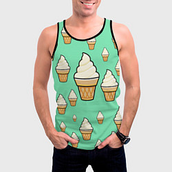 Майка-безрукавка мужская Мороженое - Ice Cream Party, цвет: 3D-черный — фото 2