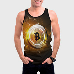 Майка-безрукавка мужская КРИПТОВАЛЮТА БИТКОИН, цвет: 3D-черный — фото 2
