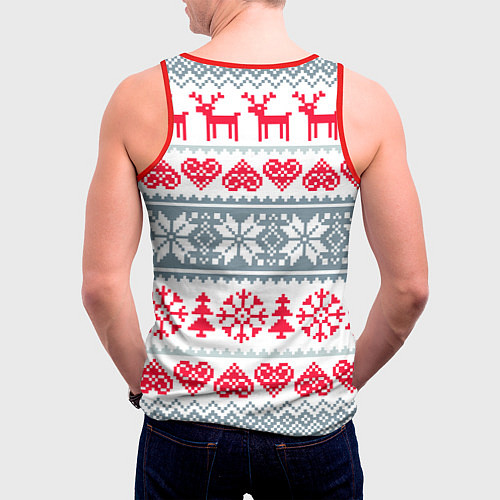 Мужская майка без рукавов Вязаный рисунок / 3D-Красный – фото 4