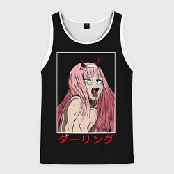 Майка-безрукавка мужская Зеро ту ahegao франкс, цвет: 3D-белый