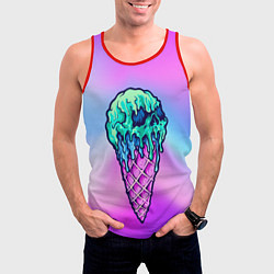 Майка-безрукавка мужская Мороженое Ice Scream Череп Z, цвет: 3D-красный — фото 2