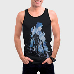 Майка-безрукавка мужская Solo leveling силуэт, цвет: 3D-черный — фото 2