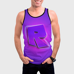 Майка-безрукавка мужская ROBLOX NEON LOGO РОБЛОКС, цвет: 3D-черный — фото 2