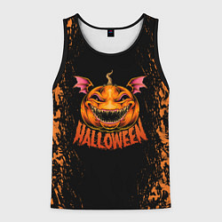 Майка-безрукавка мужская Веселая тыква на хеллоуин, цвет: 3D-черный