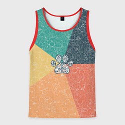 Майка-безрукавка мужская Лапа на фоне АПВ 5 1 12, цвет: 3D-красный