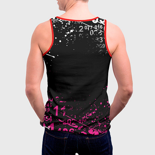 Мужская майка без рукавов Игра в кальмара: Брызги красок / 3D-Красный – фото 4