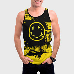 Майка-безрукавка мужская Нирвана Гранж Nirvana Smile, цвет: 3D-черный — фото 2