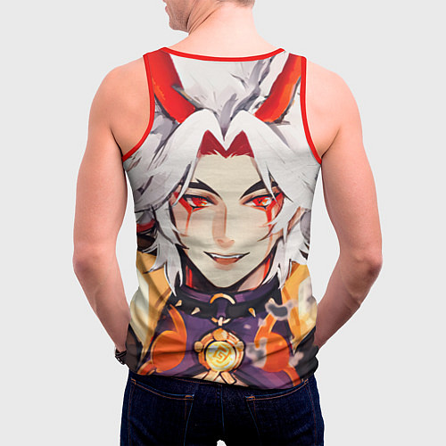 Мужская майка без рукавов Arataki Itto Genshin Impact / 3D-Красный – фото 4