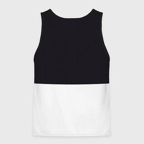 Мужская майка без рукавов Скелет Самурай с трубкой на черно белом фоне / 3D-Черный – фото 2