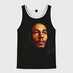 Майка-безрукавка мужская Bob Marley Art, цвет: 3D-белый