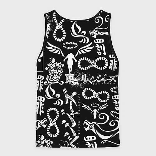 Мужская майка без рукавов ТОКИЙСКИЕ МСТИТЕЛИ ЛОГОБОМБИНГ TOKYO REVENGERS LOG / 3D-Черный – фото 2