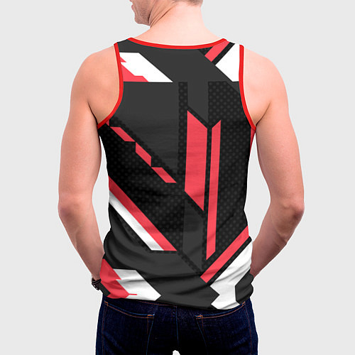 Мужская майка без рукавов MERCEDES-BENZ AMG GEOMETRY STRIPES RED / 3D-Красный – фото 4