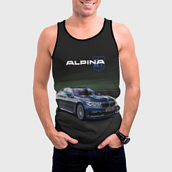 Майка-безрукавка мужская Alpina на дороге, цвет: 3D-черный — фото 2