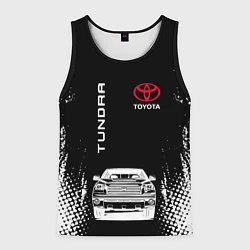 Майка-безрукавка мужская Toyota Tundra Следы шин, цвет: 3D-черный