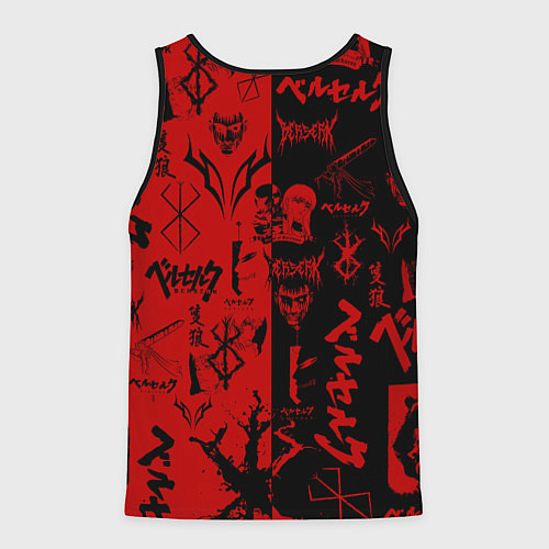 Мужская майка без рукавов BERSERK BLACK RED БЕРСЕРК ПАТТЕРН / 3D-Черный – фото 2
