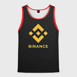 Майка-безрукавка мужская БИНАНС ЛОГО CARBON BINANCE LOGO, цвет: 3D-красный