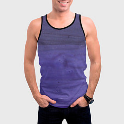 Майка-безрукавка мужская Фиолетовые краски, цвет: 3D-черный — фото 2
