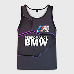 Майка-безрукавка мужская BMW Perfomance, цвет: 3D-черный