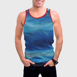 Майка-безрукавка мужская Акварельное море, цвет: 3D-красный — фото 2