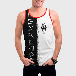 Майка-безрукавка мужская THE ELDER SCROLLS SKYRIM FUS RO DAH ЧЁРНО БЕЛЫЙ, цвет: 3D-красный — фото 2