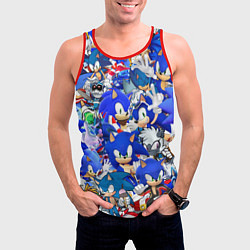 Майка-безрукавка мужская SONIC СИНИЙ ЁЖ СОНИК, цвет: 3D-красный — фото 2
