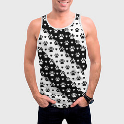 Майка-безрукавка мужская Следы от Лап, цвет: 3D-белый — фото 2