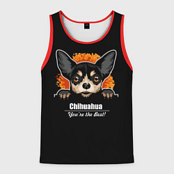 Майка-безрукавка мужская Чихуахуа Chihuahua, цвет: 3D-красный